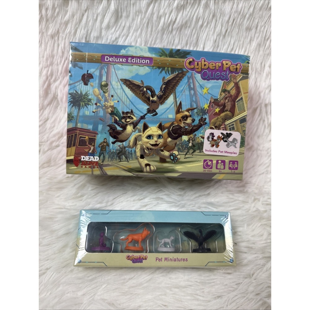 Cyber Pet Quest Deluxe Edition Board Game + Sealed Pet Meeples New